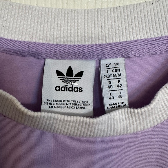 Adidas Lavender Cotton Blend Sweatshirt | Soft Stretch | Size M - Picture 2 of 6
